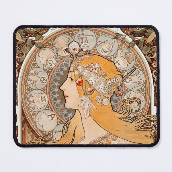 Item preview, Zodiaque or La Plume (ca. 1896–1897) by Alphonse Maria Mucha designed and sold by starrylite.