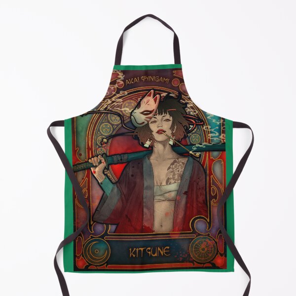 Item preview, Katana samurai girl Kitsune in Art Nouveau style designed and sold by AlexaelArtworks.