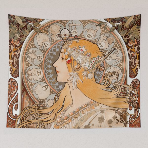 Item preview, Zodiaque or La Plume (ca. 1896–1897) by Alphonse Maria Mucha designed and sold by starrylite.