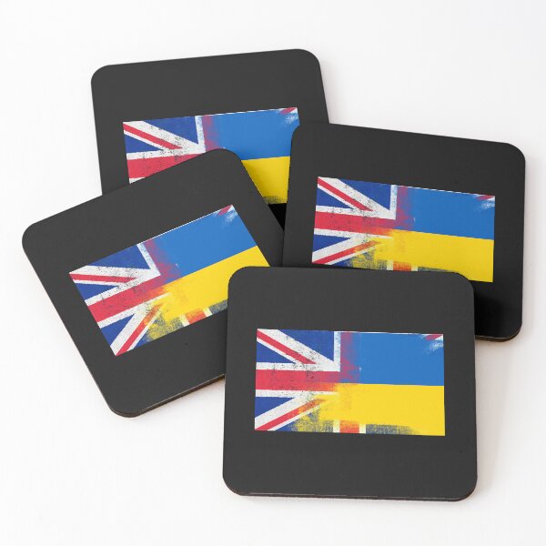 Aperçu de l'œuvre Britannique Ukrainien Moitié Ukraine Moitié Royaume-Uni Drapeau créée et vendue par PreshitaChhabra.