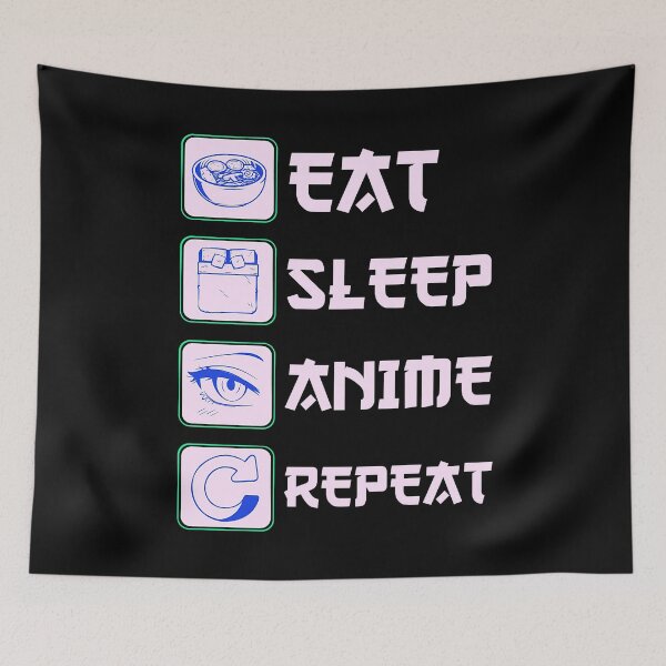 Item preview, Eat Sleep Anime Repeat designed and sold by patternprint1.