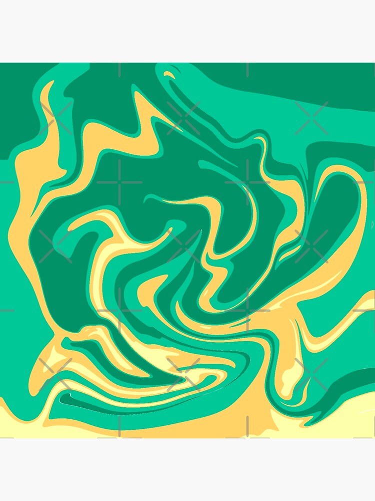 "Colorful Green and Yellow Abstract Liquid Art" Poster for Sale by