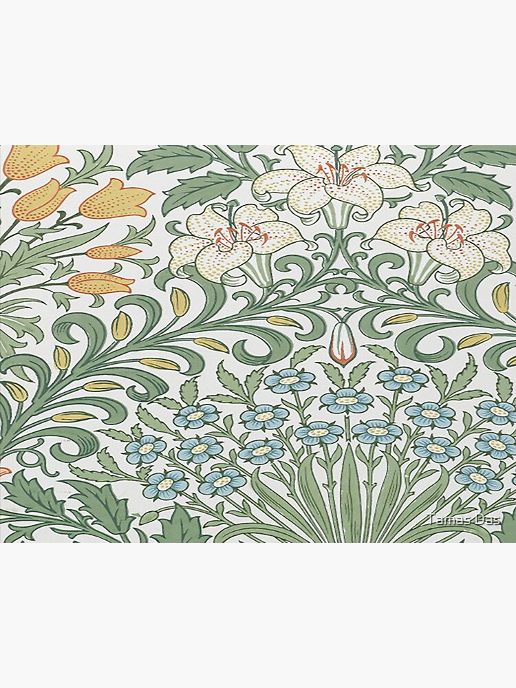 " William Morris Garden Pattern-Vintage Green And Blue Botanical Floral