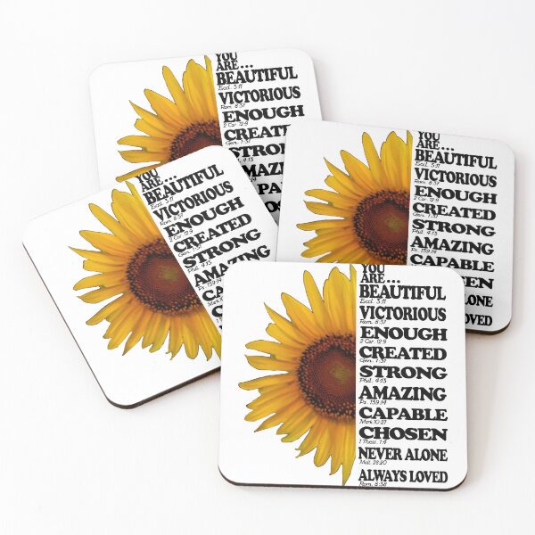 Item preview, You Are Beautiful Victorious Enough Bible Verses Sunflower designed and sold by toddbrooney.