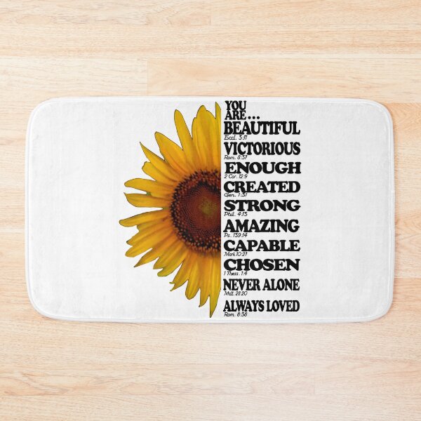 Item preview, You Are Beautiful Victorious Enough Bible Verses Sunflower designed and sold by toddbrooney.