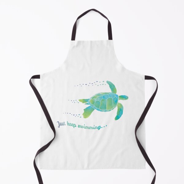 Item preview, Sea Turtle - Just Keep Swimming - White Background designed and sold by Woodsprite Creations Art Studio.