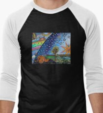 Flammarion Woodcut Flat Earth Design Men's Baseball ¾ T-Shirt