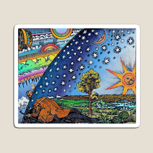 Flammarion Woodcut Flat Earth Design Magnet
