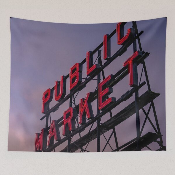 Item preview, Travel Sunset Pink Pike Market in Seattle Washington Cascadia designed and sold by travel101.