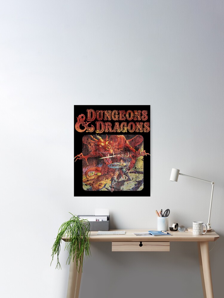 DUNGEONS AND DRAGONS POSTER ARTWORK VINTAGE 91,5 x 61 CM BASIC RULES D&D  GADGET