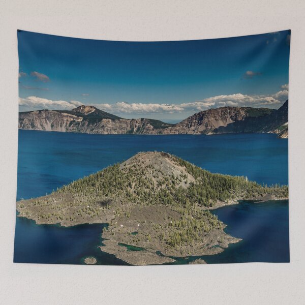 Item preview, Wall Tapestry Mountain Trees Landscape Tapestries Love Crater Lake National Park Oregon designed and sold by travel101.