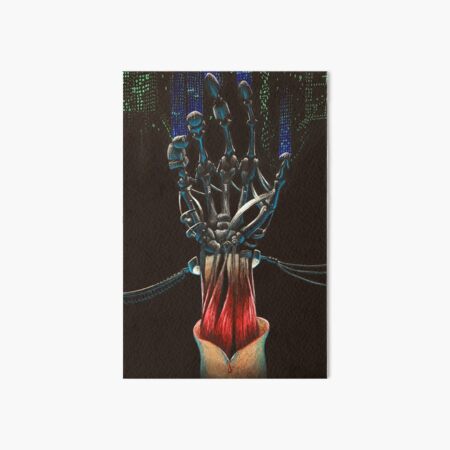 Android Skeletal Hand Art Board Print