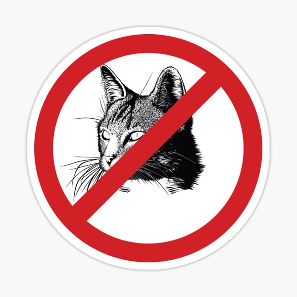 VARIOUS SIZES SIGN & STICKER OPTIONS NO CATS ALLOWED PAST HERE SIGN 
