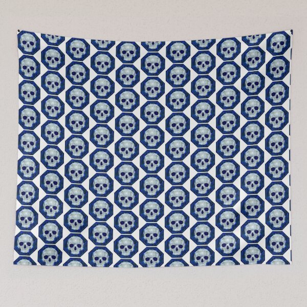 Item preview, Blue Abstract Geometric Sugar Skull  designed and sold by DV-LTD.