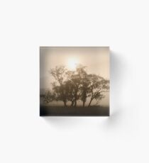On fire in the fog - Tongala, Victoria, Australia Acrylic Block