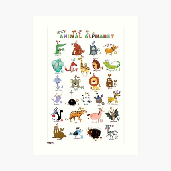 The Icky Animal Alphabet Art Print