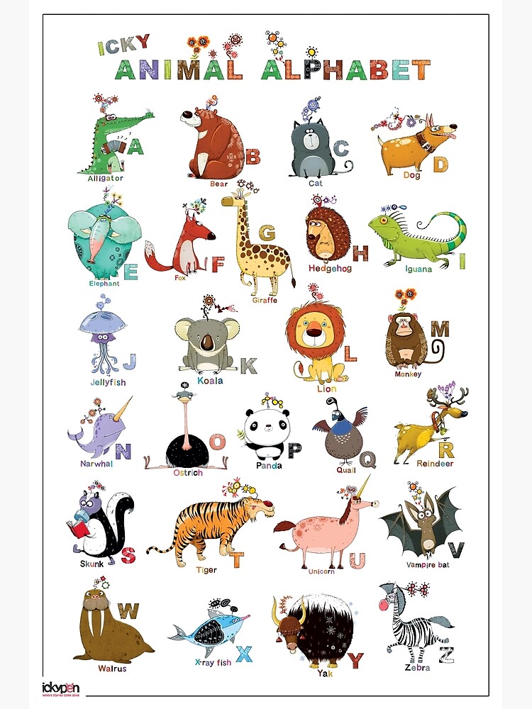 Onzuiver bloeden inhalen The Icky Animal Alphabet" Greeting Card for Sale by ickypen | Redbubble