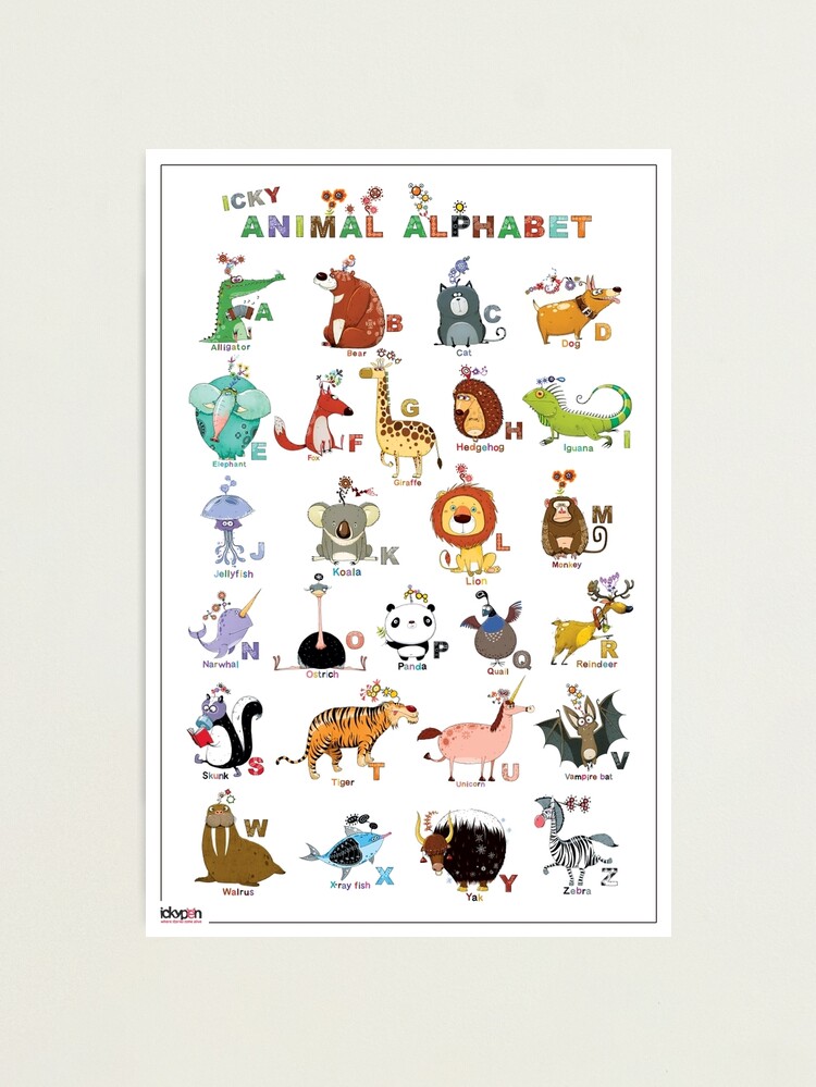Thumbnail 2 of 3, Photographic Print, The Icky Animal Alphabet designed and sold by ickypen.