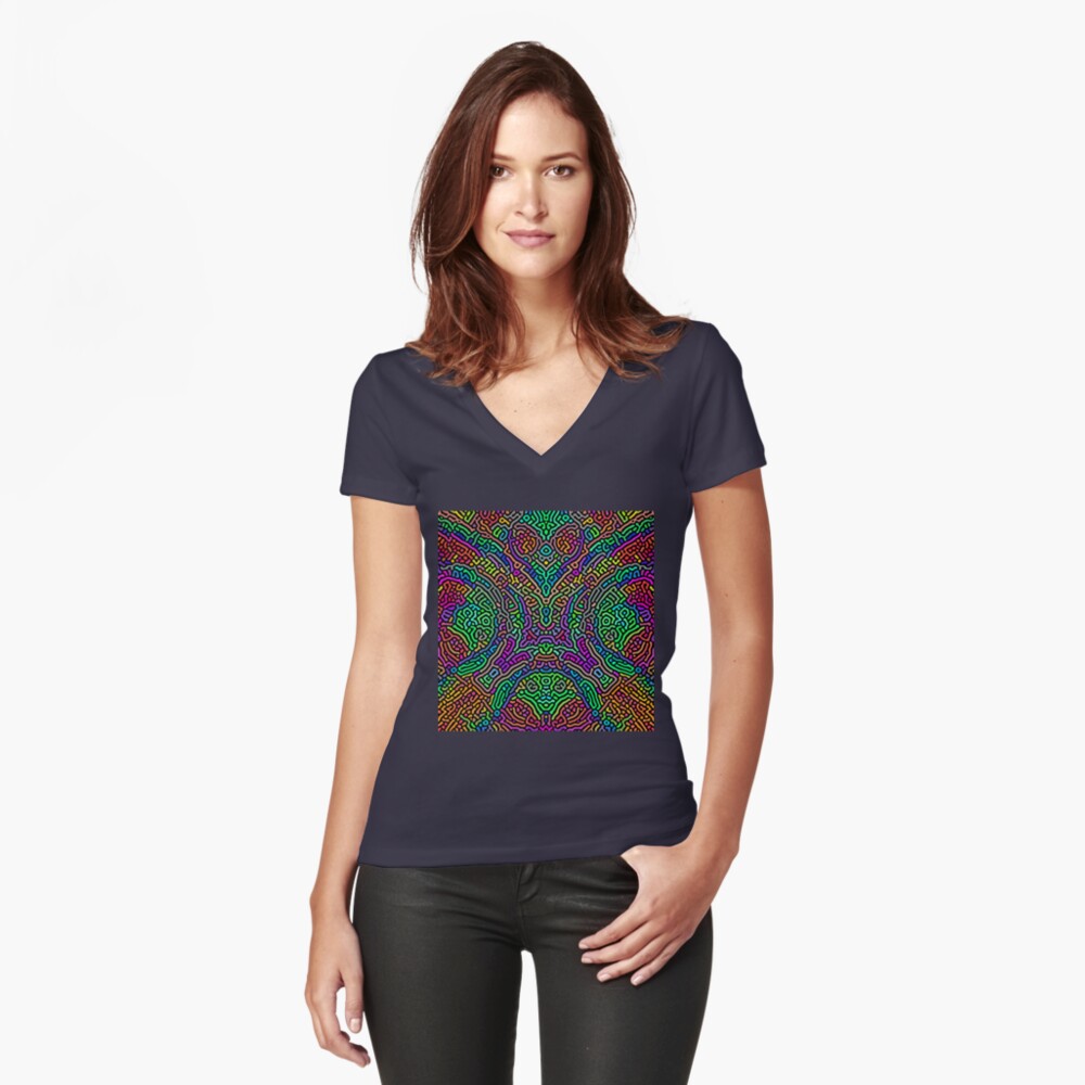 Item preview, Fitted V-Neck T-Shirt designed and sold by blackhalt.