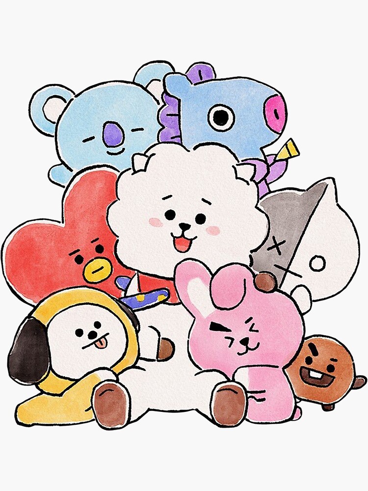 BTS BT21 PLUSHIES Rj, Koya, Tata, Shooky, Cooky, Mang, Chimmy, Van