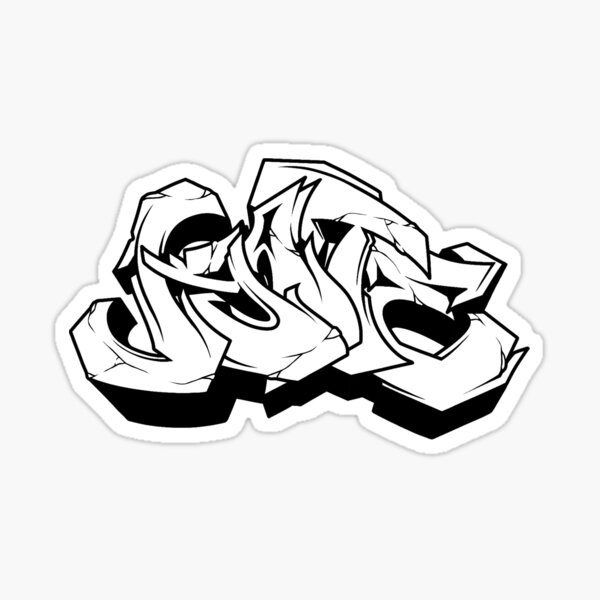 Aperçu de l'œuvre Koteone graffiti noir et blanc créée et vendue par koteoner.