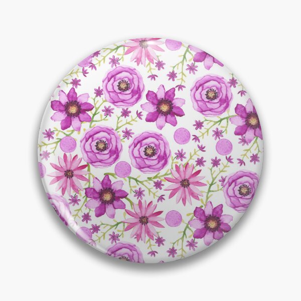 Item preview, Springtime floral watercolor purple pattern designed and sold by FunnyChameleon.