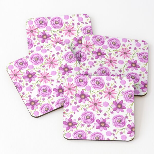 Item preview, Springtime floral watercolor purple pattern designed and sold by FunnyChameleon.