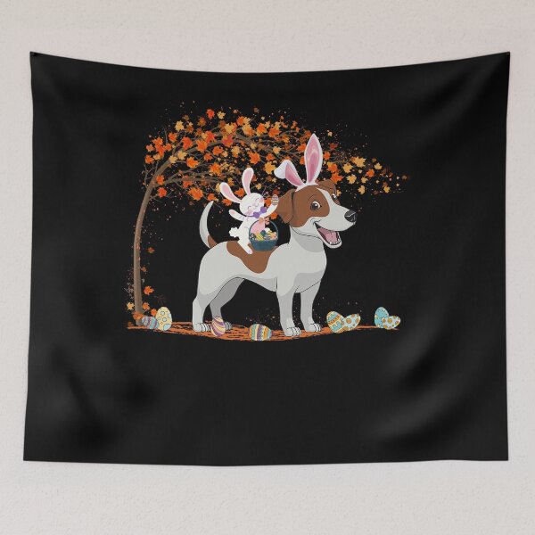 Item preview, Rabbit Riding Russell Terrier Dog Easter Day Bunny Lover designed and sold by JeremyxLee.