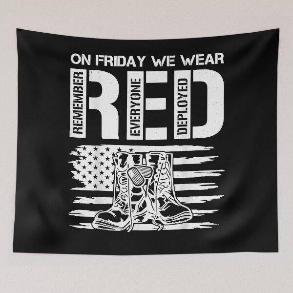 Item preview, On Friday We Wear Red Friday Military Support troops US Flag designed and sold by jeniatallie961.