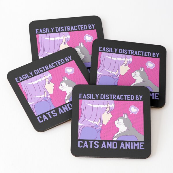 Item preview, Easily Distracted By Cats And Anime designed and sold by patternprint1.