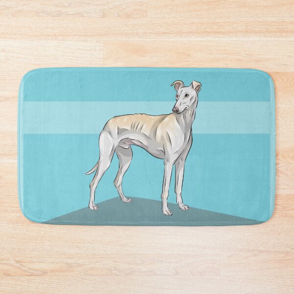 Item preview, Cute Spanish Greyhound | Galgo Dog | Fawn | Blue Background designed and sold by shirinsart.