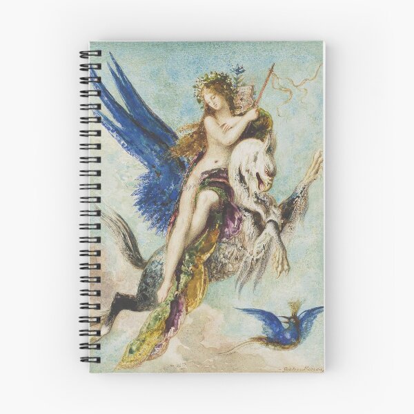 Item preview, Lady Riding a Griffin Vintage Gustav Moreau painting designed and sold by Vintage Designs +.