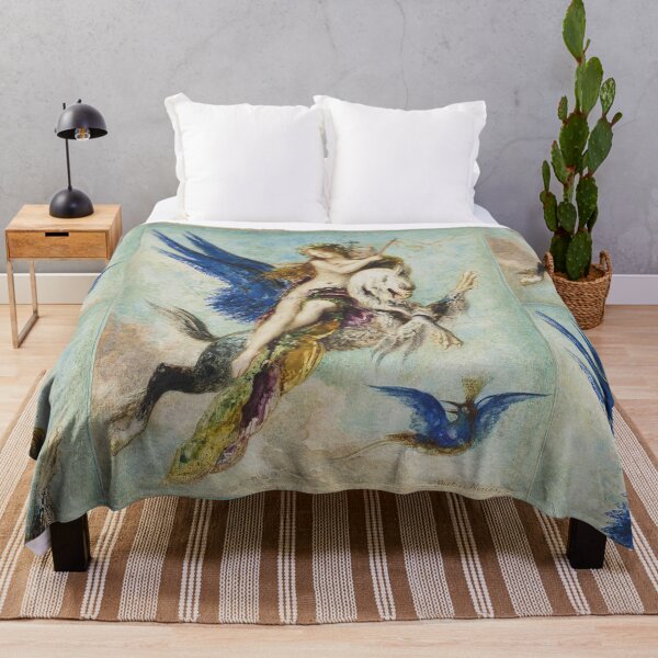 Item preview, Lady Riding a Griffin Vintage Gustav Moreau painting designed and sold by Vintage Designs +.