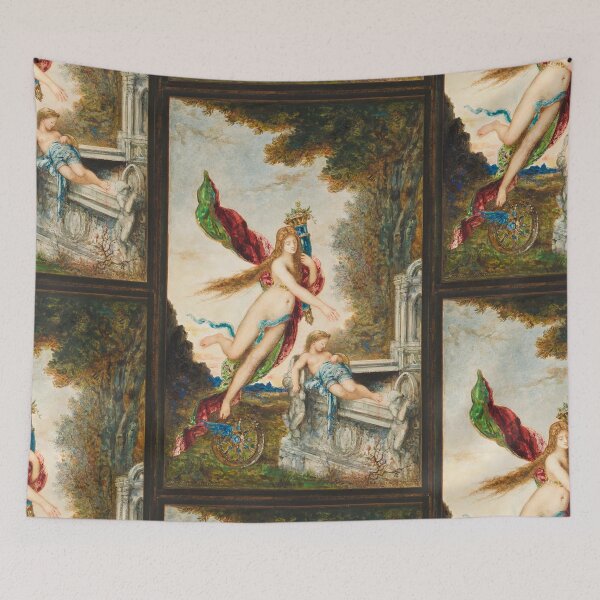 Item preview, Angel and a sleeping child vintage art by Gustav Moreau designed and sold by Vintage Designs +.