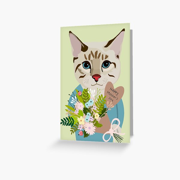 Item preview, Cat Mother’s Day Card designed and sold by ArtByAnyaR.