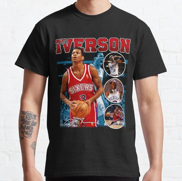 Allen Iverson wallpaper I made in the style of a vintage bootleg tee-shirt  : r/sixers