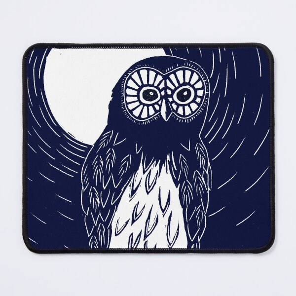 Item preview, Owl Linocut | Moonlight | Monochrome designed and sold by Maddy Bennett.