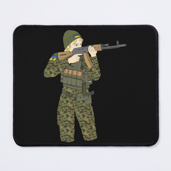 Artikelvorschau, Dame de soldat ukrainien. Slawa Ukraine. AK47. entworfen und verkauft von PreshitaChhabra.