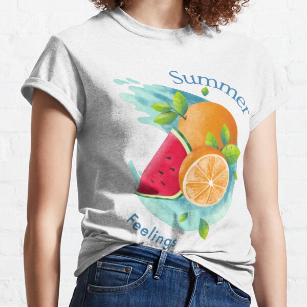 Fruits Graphic Short Sleeve Summer Fresh Eating Woman Slim Fit t Shirt Tight tee