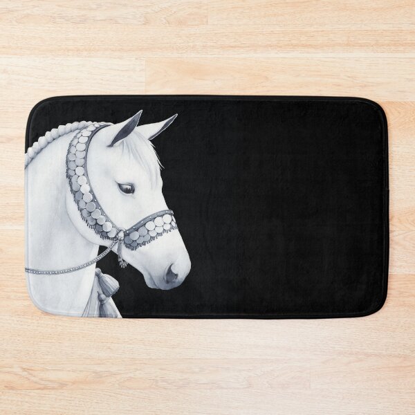 Item preview, White horse wearing oriental ornaments designed and sold by VictorineArt.