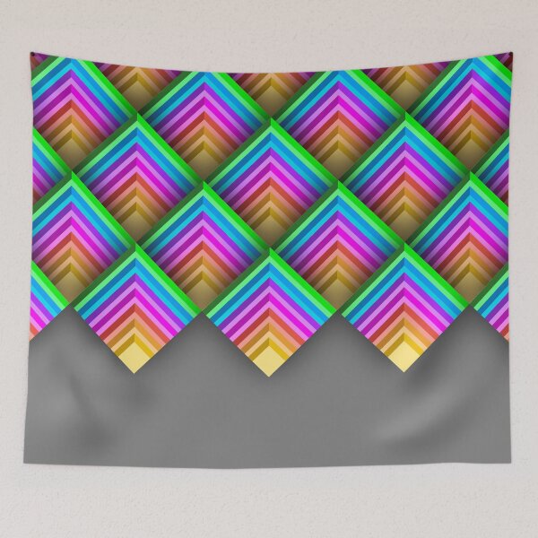Item preview, Colorful geometric rainbow tile pattern designed and sold by CiniArt.