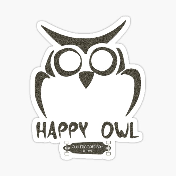 Happy Owl Cullercoats Skatewear Sticker