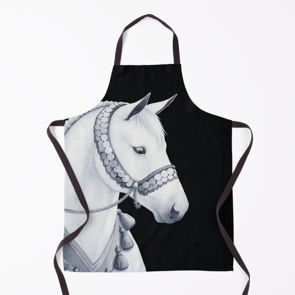 Item preview, White horse wearing oriental ornaments designed and sold by VictorineArt.