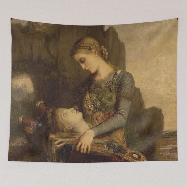 Item preview, Maiden and head Vintage painting by Gustave Moreau designed and sold by Vintage Designs +.