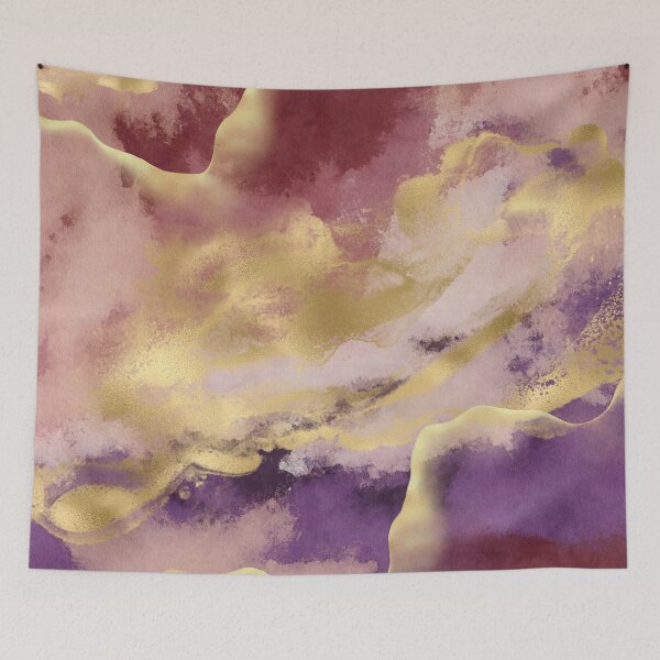 Item preview, Colorful Gold Textured Abstract Marble Art Print designed and sold by meggydesigns.