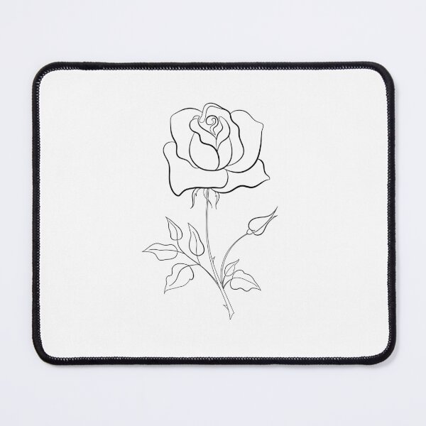 Item preview, The rose flower is drawn with a line on a white background. designed and sold by kosnatvi.