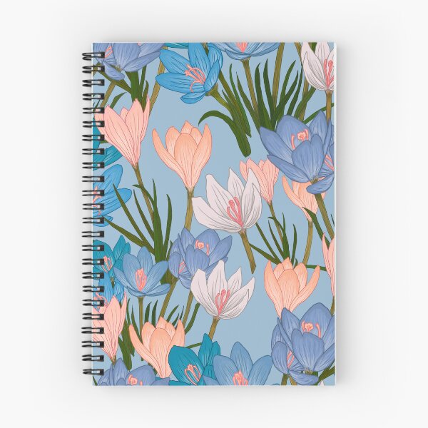 Item preview, Crocuses Blue and Coral designed and sold by Sanna Kuusimurto.