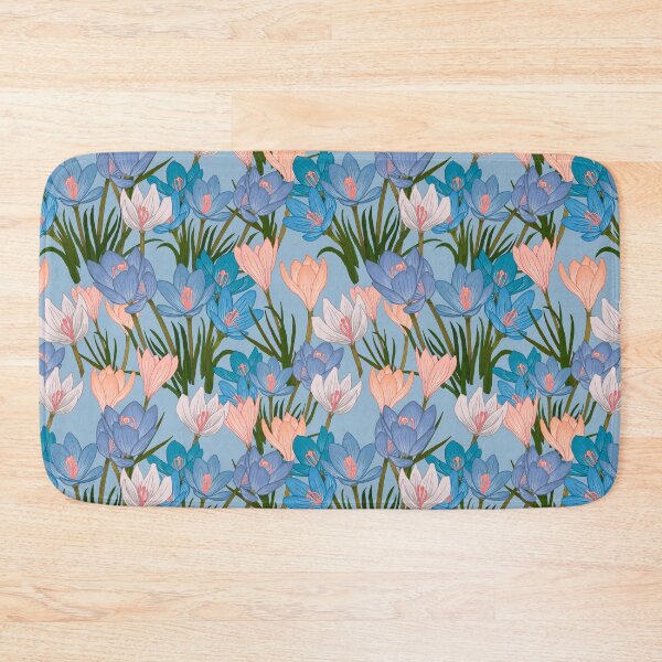 Item preview, Crocuses Blue and Coral designed and sold by Sanna Kuusimurto.