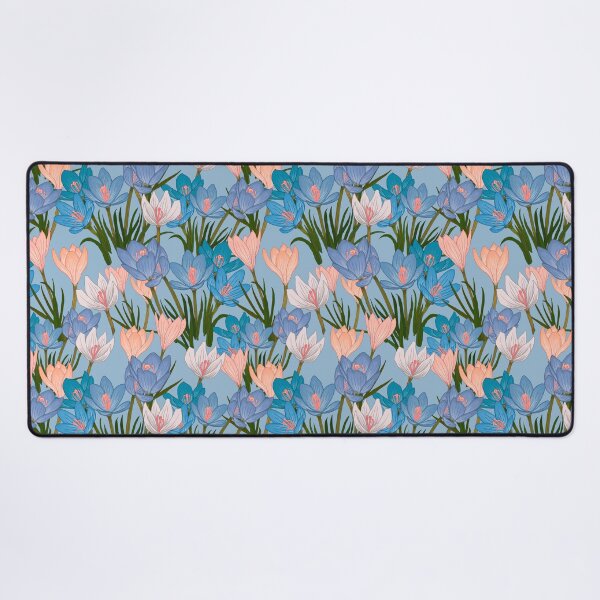 Item preview, Crocuses Blue and Coral designed and sold by Sanna Kuusimurto.