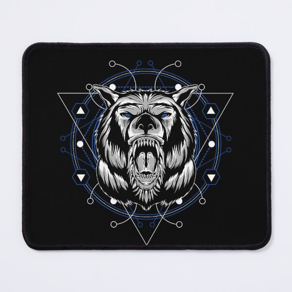 Item preview, Scary Black Wolf With Blue Eyes Sacred Geometry designed and sold by GraphismNinja.